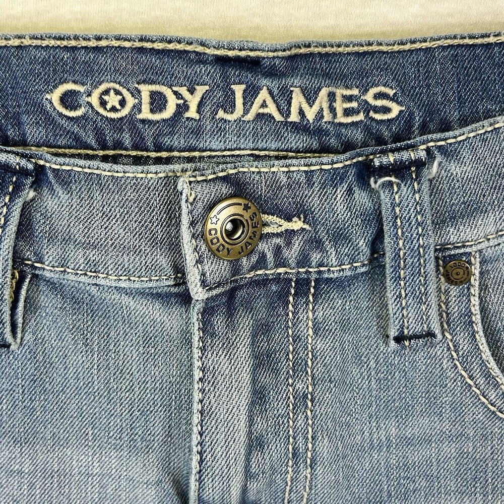 Cody James Boot Cut Jeans Men 33x32 Blue Whiskered Cowboy Western Work - Picture 3 of 12